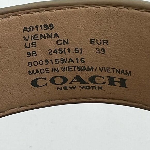 Coach Women's Metallic Low Heel Thong Strap Sandals Gold Size 9B - Picture 8 of 8